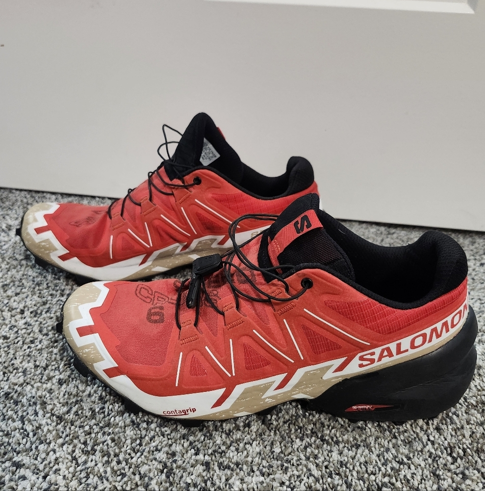 Salomon Red and Black Trail Running Shoes